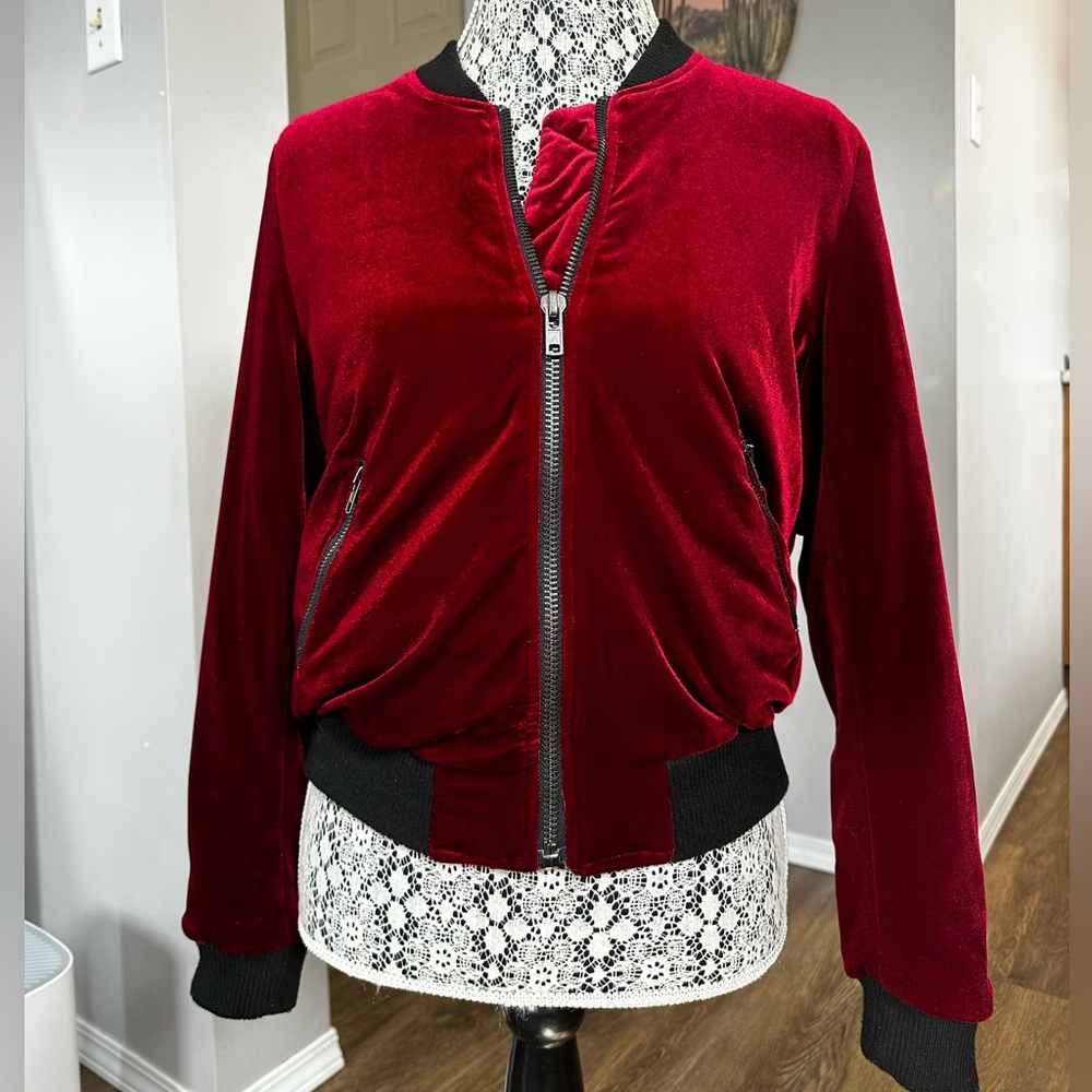 Velvet bomber jacket